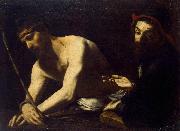 CARACCIOLO, Giovanni Battista Christ and Caiaphas oil on canvas